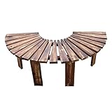 Holz-Baumbank, halbrunde Gartenbank, Massivholz, wetterbeständig, gebogene...