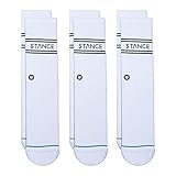 Stance Crew Sock - Basics - 3 Pack (Weiß, Groß)