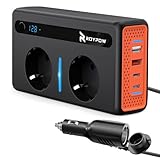 RoyPow DC to AC Wechselrichter Auto Spannungswandler 200W 12V to 230V mit 2...
