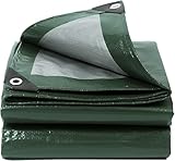 Abdeckplane 2x3m Militärgrün/Silber Wasserdicht mit Ösen – 130g/m²...
