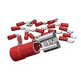 AUPROTEC 50x Flachsteckhülsen 0,5-1,5 mm² rot/Steckbreite 6,3 mm...