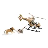 schleich WILD LIFE 42476 Helikopter Tierrettung Tiere Spielset mit Löwen-...