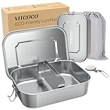 VITCOCO Lunchbox Bento Lunch Box Edelstahl leakproof 1400 ml Lunchbox...