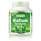 Greenfood Kalium, 250 mg, 120 Tabletten - Nervensystems, Muskelfunktion und...