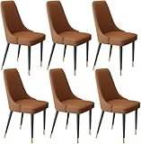 Set mit 6 modernen Mikrofaser-Lederstühlen mit Metallbeinen, dunkelgrün...