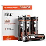 EBL Lithium Akku AA - 1,5V wiederaufladbare AA Lithium Batterien mit USB C...