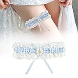 DURANTEY Strumpfband zur Hochzeit Spitze Bogen Hochzeitsstrumpfband Weisses...