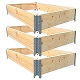 Hochbeet aus Palettenrahmen 3-teilig Palettenrahmen Hochbeet Gartenbeet...