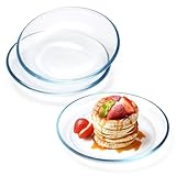 NUTRIUPS Glasteller, 17.8cm Dessertteller Glas, 3 Stück Essteller...