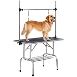 PawHut Trimmtisch Tierpflegetisch Schertisch Pflegetisch mit Unterkorb für...