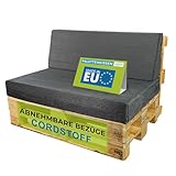 Pillows24 - Palettenkissen 2-teiliges Set aus Cordstoff | Sitzkissen &...