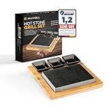 Muvell Hot Stone - Steak Stein - Heiße Steinplatte aus Granitstein mit...