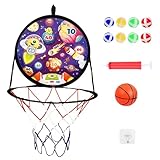 Fangssiy Tragbares Basketballkorb 2 in 1 | Basketballkorb Dartscheibe Spiel...