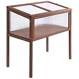 Outsunny Hochbeet aus Holz Frühbeet 90 x 50 x 93 cm Gewächstisch mit...
