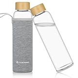 flintronic Glasflasche, 550ML Glass Bottle, Trinkflasche Glas...