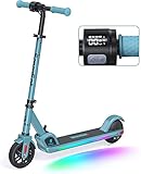 SmooSat E9 PRO Elektroroller für Kinder, mit Bunter Regenbogenlicht, 5...