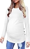 Saodimallsu Damen Umstandsshirt Langarm Stillshirt Umstandstop Rundhals...