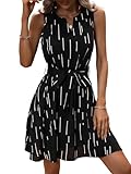 SweatyRocks Blusenkleid Damen Sommer Elegant Hemdblusenkleid Mit Gürtel...