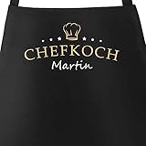 SpecialMe® Küchen-Schürze eigener Name Schriftzug Chefkoch...