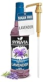 Syruvia Zuckerfreier Lavendelsirup mit Sirup-Pumpspender –...