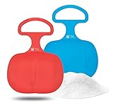 2er Set Schlitten Bob blau & rot - für Kinder zum Porutschen &...