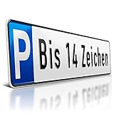 schildEVO 1 Parkplatzschild | 520 x 110 mm | Wunschtext bis zu 14 Zeichen |...