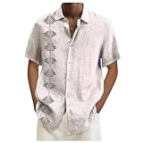 Herren Casual Kurzarm Shirt mit Herren Strand Sommer Shirt Semi Casual Tops...