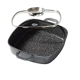 STONELINE Servierpfanne Eckig 24 cm, Eckige Pfanne Induktion mit Deckel,...