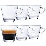 KONZEPT Espressotassen Set 80 ml, 6er Espressogläser, Espresso Tassen aus...
