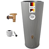 4rain Vaso 2in1 Decor Regentonne 220 Liter zinkgrau inkl....