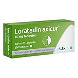 Loratadin axicur 10 mg Tabletten, zur Behandlung von Allergien - Lindert...