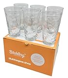 6 x Premium Dubbeglas 0,5 Liter + 6 x 'Pfälzer Sprüche' Woideckel -...