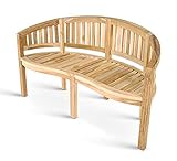 SAM 3-Sitzer Bananenbank Banana, Sitzbank aus Teak-Holz, Gartenbank 150 cm,...