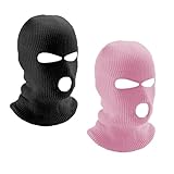 LINSOCLE 2pcs Sturmhaube 3 Loch Gestrickte Sturmhaube, Sturmmaske 3-Loch...