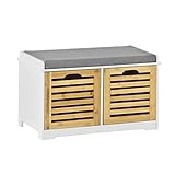 SoBuy FSR23-K-WN Moderne Schuhtruhe Sitzkommode mit 2 Körben Sitzbank...