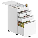 Hzuaneri Rollcontainer, Aktenschrank, abschließbarer Büroschrank mit 3...