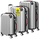 Monzana® 3tlg. Kofferset Baseline Hartschalen Koffer M-L-XL Gel-Griffe 4...