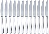 Amazon Basics Tafelmesser mit Abgerundeter-Rand, Edelstahl, 12er-Pack,...