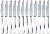 Amazon Basics - Tafelmesser mit Abgerundeter-Rand, Edelstahl, 12er-Pack,...