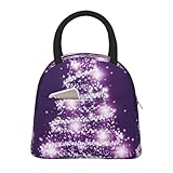 AMINNU Lunchtasche mit weihnachtlichem violettem Baum, Lunchtasche,...