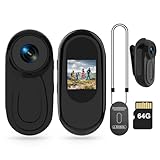 Mini Body Camera HD 1080P Thumb Action Cam, Wearable Body Cam with 64GB...