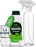 WENDOWERK® Neemöl [250ml] - Inkl. Sprühflasche und Messbecher - Neemöl...