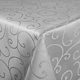AMFUN Tischdecke Abwaschbar Rechteckig, Jacquard Tischwäsche, 80 x 80 cm...