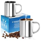 Robin Goods® 2x Edelstahl-Thermobecher Set - 350 ml je Kaffeetasse -...