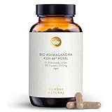 SUNDAY NATURAL® Bio Ashwagandha Kapseln - Premiumrohstoff KSM-66® – 180...