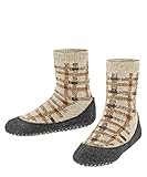 FALKE Unisex Kinder Hausschuh-Socken Checked Cosyshoe, Wolle, 1 Paar, Beige...