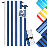 Jokisa 2 Stück Strandtuch Mikrofaser Handtuch Set, Strandhandtuch XXL...