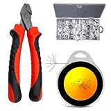 Generisch Klemmhülsenzange Set fürs Angeln – 250 Klemmhülsen + 10 m...