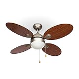 Klarstein Valderama - Deckenventilator, 2-in-1: Ventilator & Deckenlampe,...