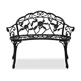 Bonnlo Gartenbank Metall Aluminium Rose, wetterfeste Sitzbank für 2...